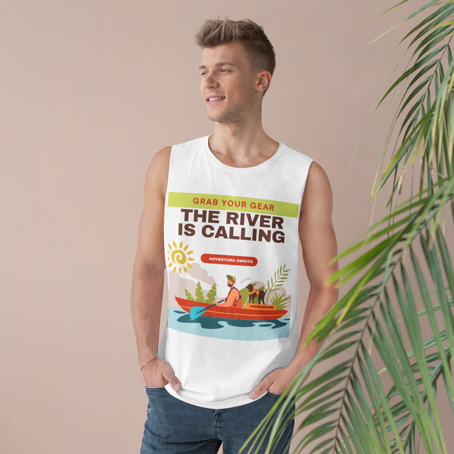 Tank Top Outdoor Adventure Graphic Tee for Fishing and Kayaking