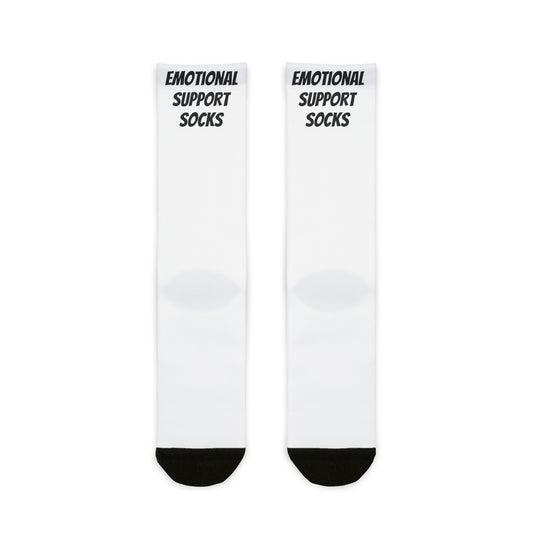 Emotional Support Socks.  Fun, Comfortable, Unisex Sublimation Crew Socks