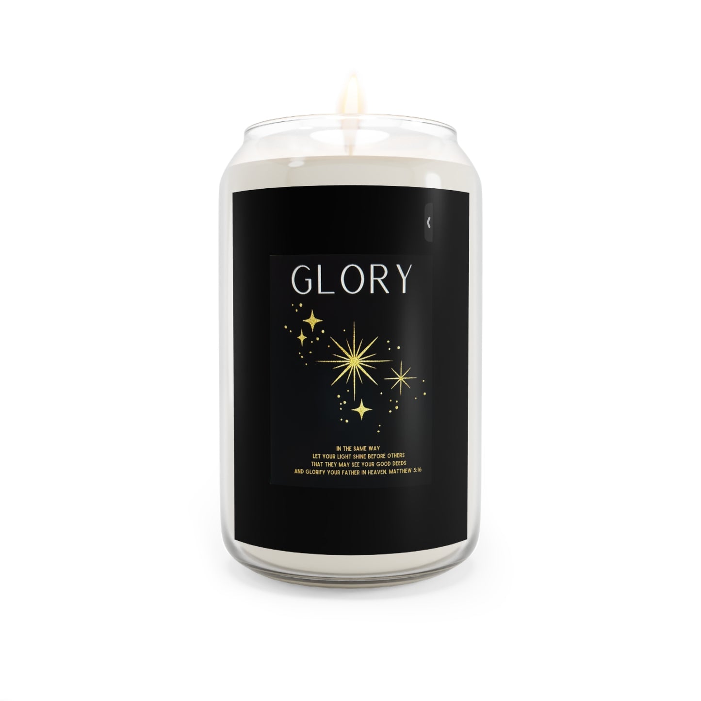 Scented Soy Candle 'Glory' is environmentally safe, long burning.