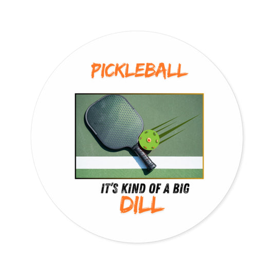 Round Stickers - Popular Pickle Ball Sport Enthusiast Conversation Starter