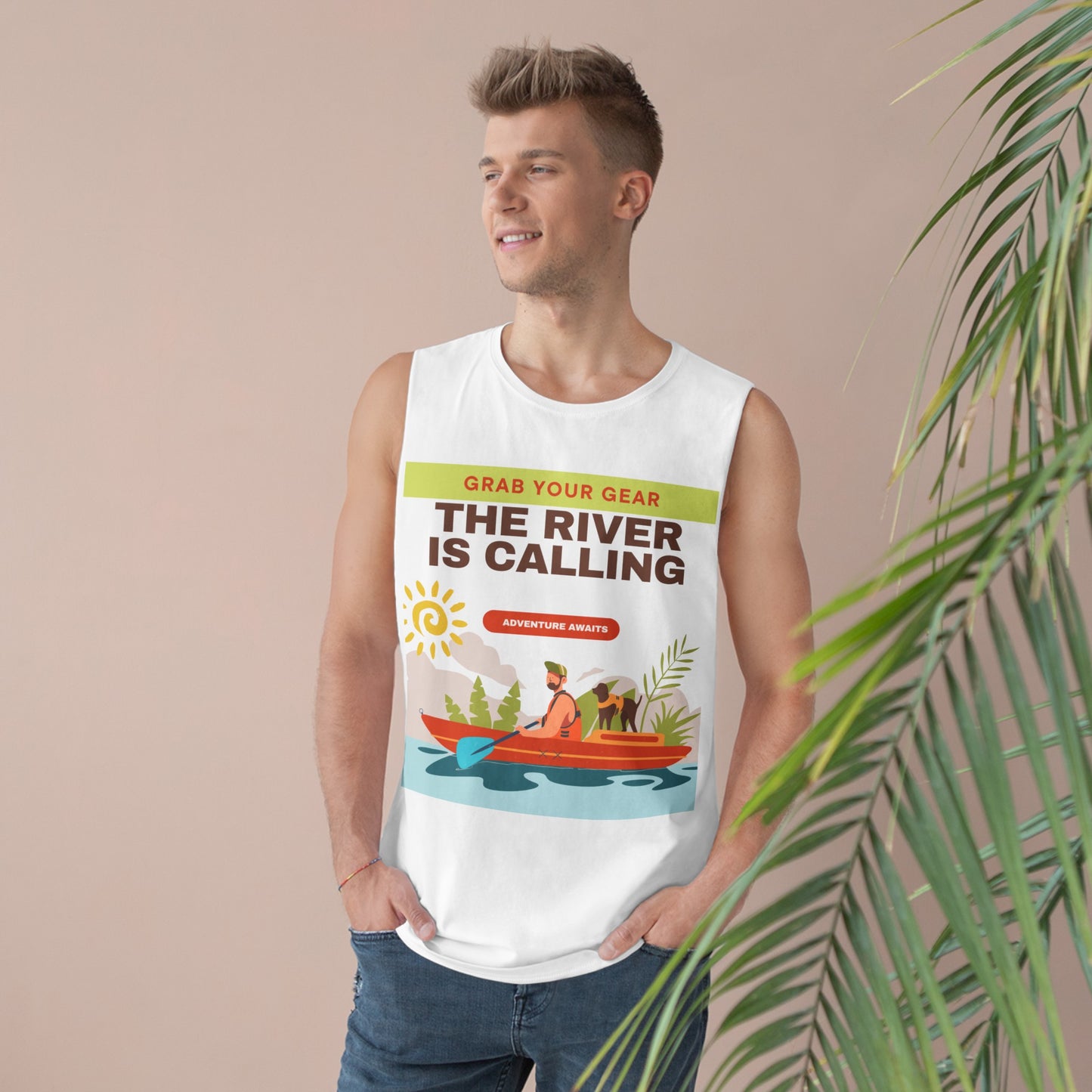 The River Calls!  Unisex Barnard Tank is what you gift the river lover in your tribe or family!