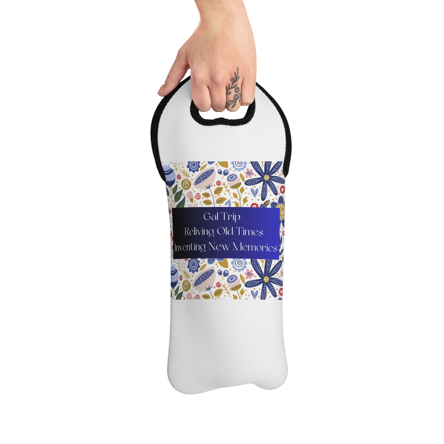 Wine Tote Bag, Designed for your Girl's Trip to keep one full 750 ml bottle of wine,  chilled and easy to transport to your party! #Winebag #Girl's Trip