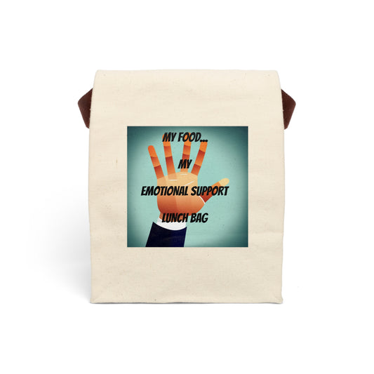 Emotional Support - Fun, Canvas Lunch Bag With Strap