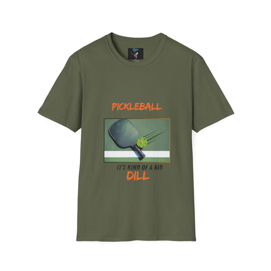 Pickle Ball is a Big Dill! Unisex Softstyle T-Shirt for you and your pickle ball enthusiast.