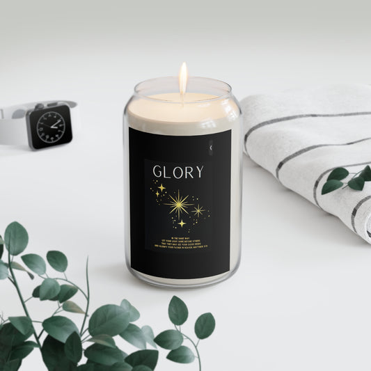 Scented Soy Candle 'Glory' is environmentally safe, long burning.