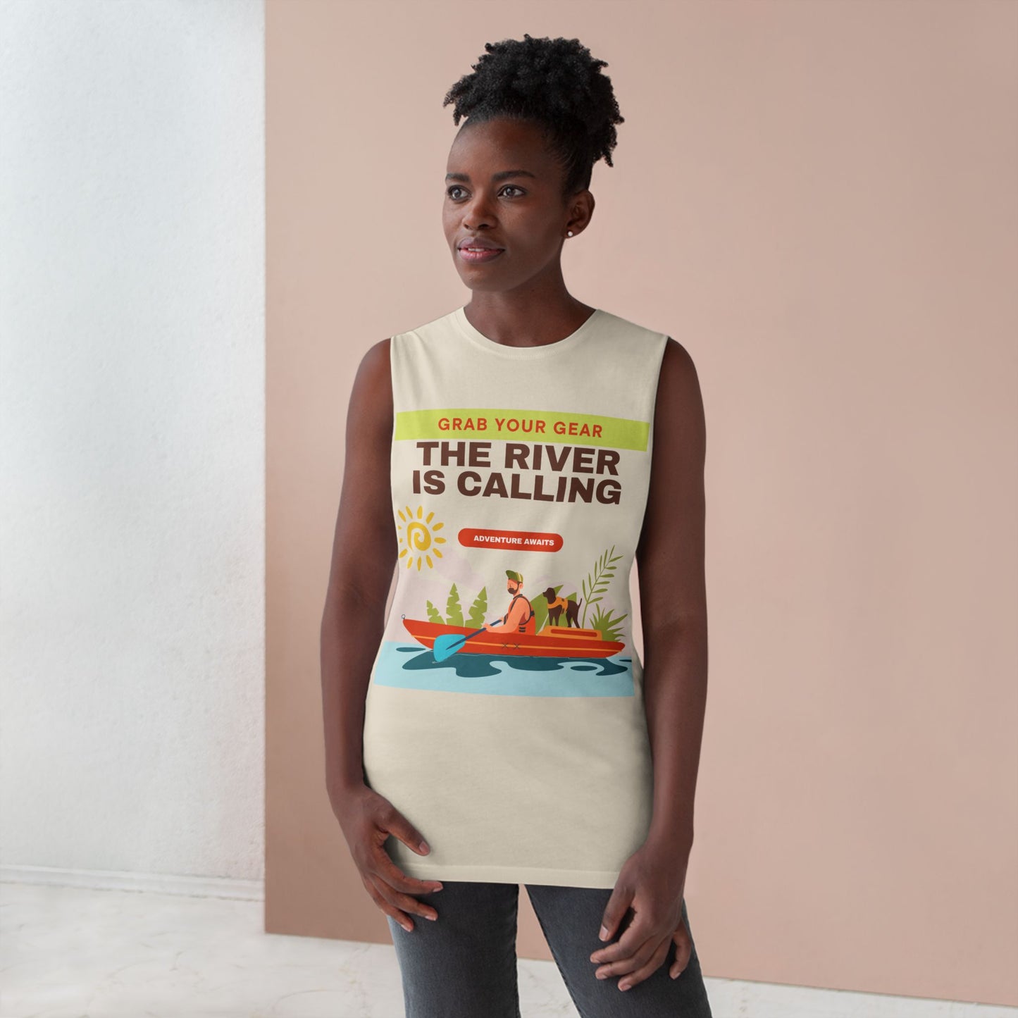 Tank Top Outdoor Adventure Graphic Tee for Fishing and Kayaking