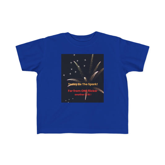 Toddler's Fine Jersey Tee for comfort and evening breezes.  Same design as the entire Family Tee. Celebrate the American Holidays Together! #Spark #USA #Fireworks #America