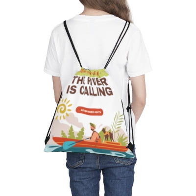 The River is Calling! Outdoor Drawstring Bag